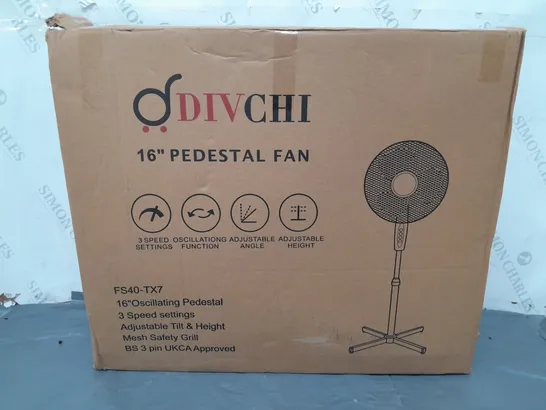 BOXED DIVCHI 16-INCH PEDESTAL FAN FS40-TX7 