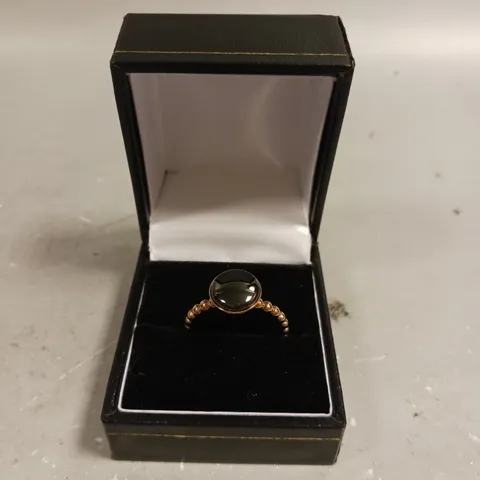 BERING ROSE CIRCLE & BEAD RING - SIZE 8