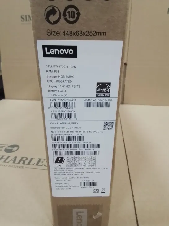 LENOVO IDEA FLEX 3 CHROMEBOOK LAPTOP - PLATINUM GREY