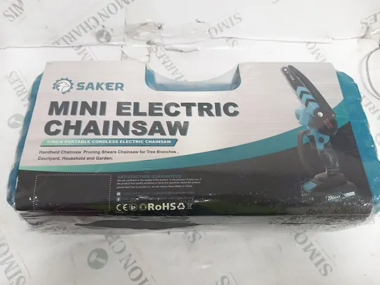 BOXED AND SEALED SAKER MIN ELECTRIC CHAINSAW 6" PORTABLE CORDLESS ELECTRIC CHAINSAW