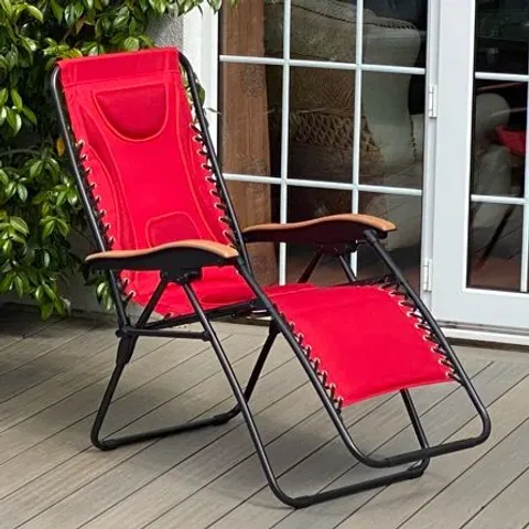 BOXED ARIETA FOLDING ZERO GRAVITY CHAIR IN RED