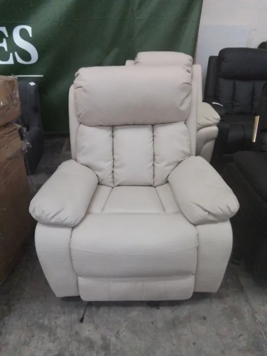 DESIGNER POWER RECLINING EASY CHAIR IN CREAM