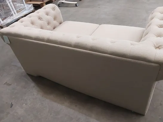 DESIGNER HAMPTON SEATER OATMEAL FABRIC UPHOLSTERED CHESTERFIELD SOFA