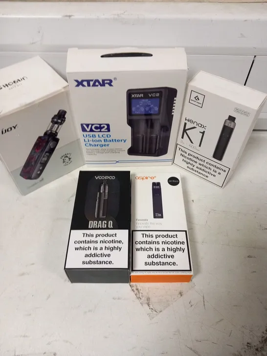 APPROXIMATELY 11 ASSORTED E-CIGARETTES AND E-CIGARETTE PARAPHERNALIA TO INCLUDE; XTAR, VOOPOO AND GEEK VAPE