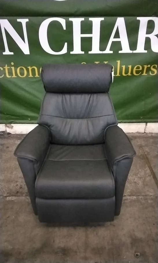 QUALITY BRITISH DESIGNED & MANUFACTURED G PLAN MALMO POWER RECLINER CHAIR CAMBRIDGE PETROL LEATHER