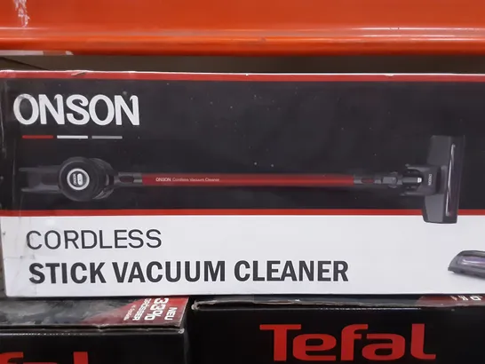 BOXED ONSON CORDLESS STICK VACUUM CLEANER WITH CHARGING STATION