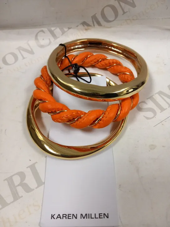 KAREN MILLEN GOLD PLATED STACKING BANGLES