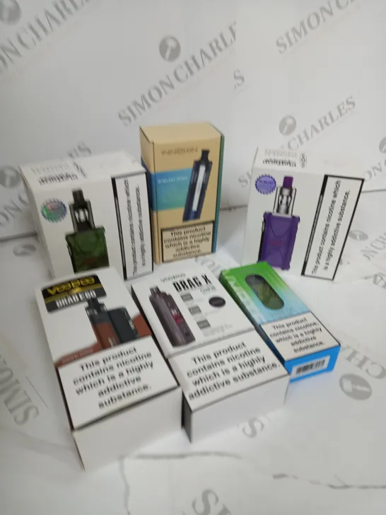 APPROXIMATELY 20 VAPES & E-CIGARETTES TO INCLUDE - VOOPOO - VAPORESSO  - ASPIRE