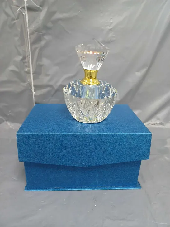 DIAMOND CUT GLASS PERFUME BOTTLE