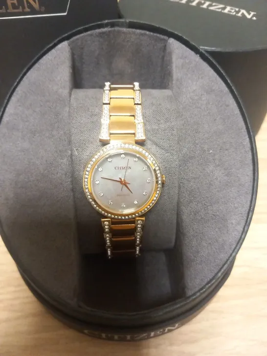 BOXED CITIZEN CRYSTAL LADIES WRIST WATCH