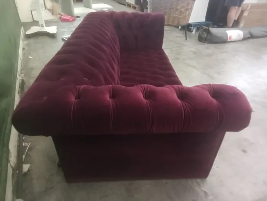 3 SEATER SOFA - WINE RED FABRIC 