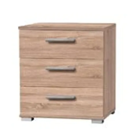 BOXED ELORA THREE 3-DRAWER CHEST IN SONOMA OAK - 1OF1