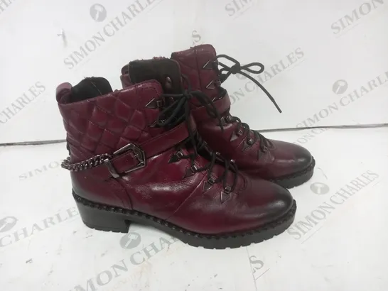 BOXED MODA IN PELLE ARANIE BURGUNDY LEATHER SIZE 6