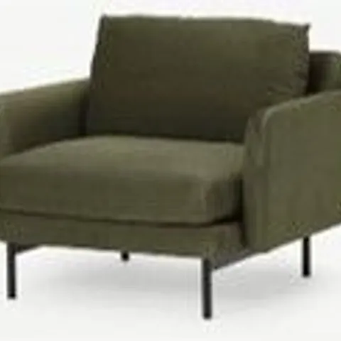 BRAND NEW BOXED MADE.COM MIRO ARMCHAIR, PISTACHIO GREEN VELVET (1 BOX)