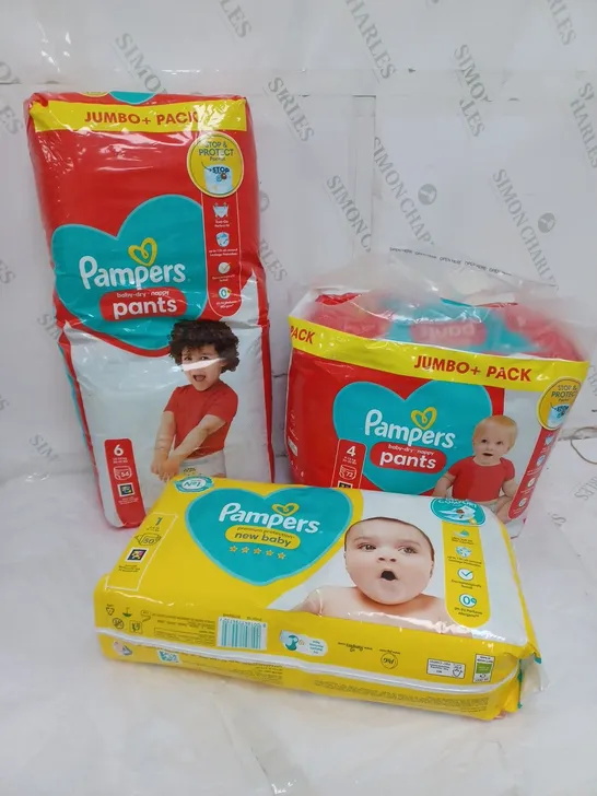 LOT OF 3 PAMPERS NAPPIES AND PULL UP PANTS