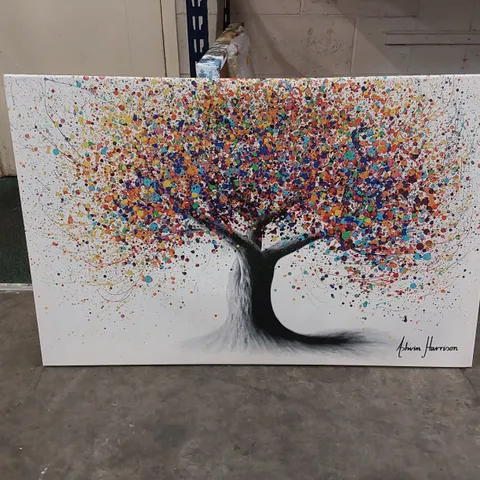 POSTERLOUNGE RAINBOW SOUL TREE CANVAS PRINT BY ASHVIN HARRISON 60 X 40 CM COLOURFUL WATERCOLOUR PAINTINGS WALL DECOR (1 ITEM)