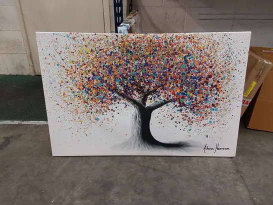 POSTERLOUNGE RAINBOW SOUL TREE CANVAS PRINT BY ASHVIN HARRISON 60 X 40 CM COLOURFUL WATERCOLOUR PAINTINGS WALL DECOR (1 ITEM)