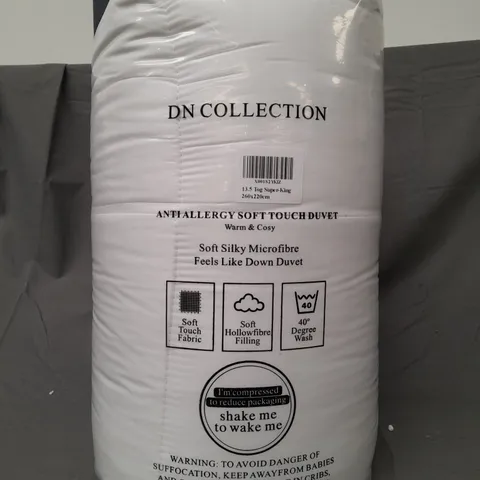 DN COLLECTION ANTI ALLERGY SOFT TOUCH 13.5 TOG DUVET - SUPER KING SIZE