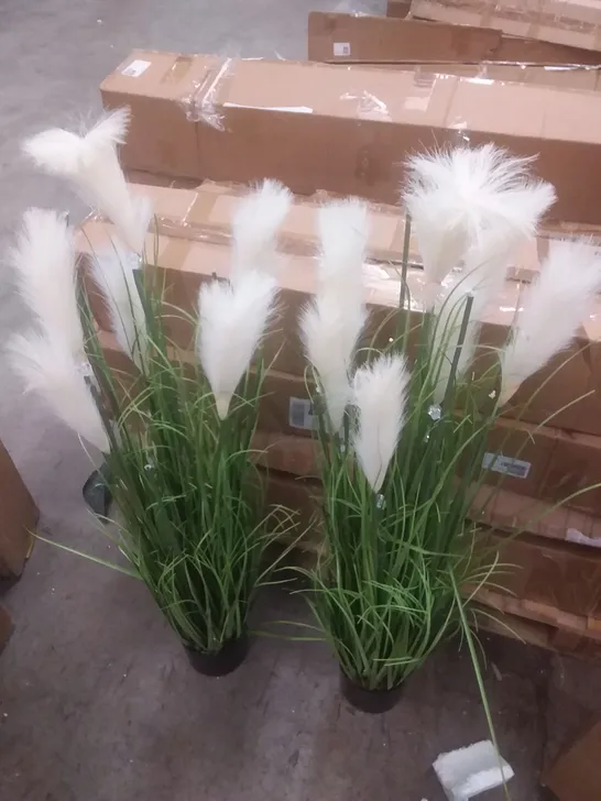 TWO BOXED LED PAMPASS GRASS ARTIFICIAL PLANTS