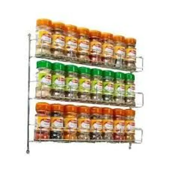 BOXED NEO 3 TIER SPICE RACK FOR KITCHEN DOOR CUPBOARD OR WALL (1 BOX)