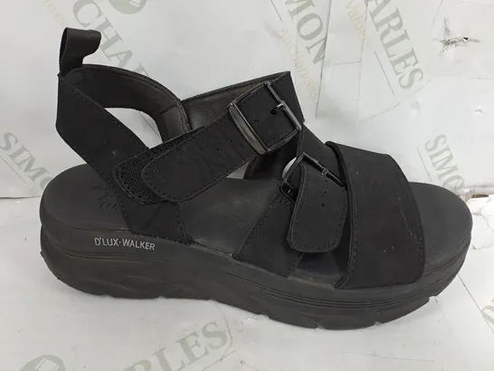 BOXED PAIR OF SKETCHERS LUXURY RETRO SANDAL BLACK SIZE 6