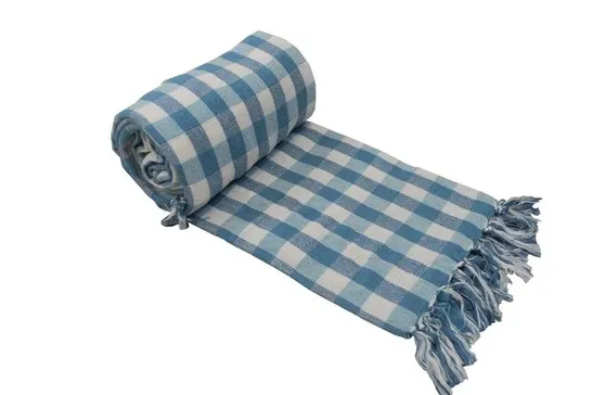 HORRELL HANDMADE THROW BLANKET BLUE