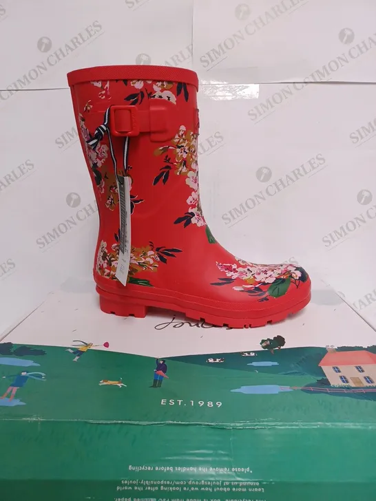 BOXED JOULES MOLLY WELLY RED FLORL - UK 7