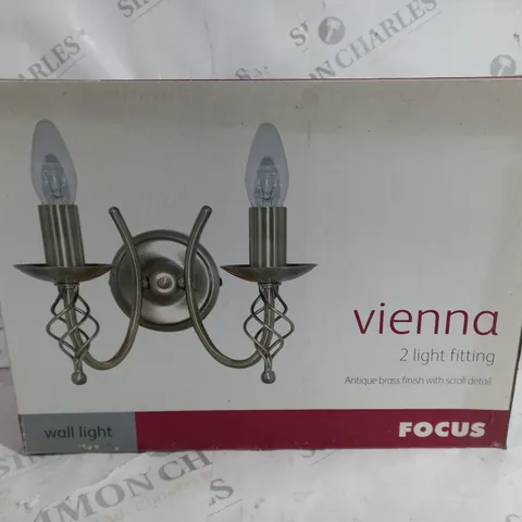 BOXED FOCUS VIENNA 2 LIGHT FITTING 