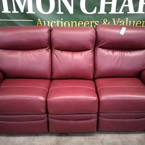 QUALITY BRITISH DESIGNED & MANUFACTURED G PLAN AVON 19 2 SEATER MANUAL RECLINER SOFA CAPRI CLARET LEATHER 