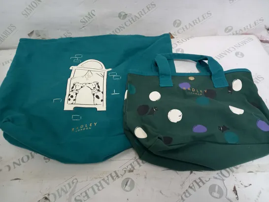 RADLEY LONDON WINDOW DOGS CANVAS TOTE AND CROOK SET 