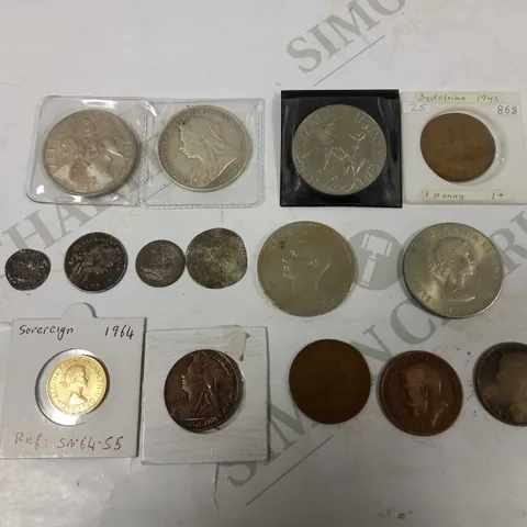 GROUP OF 15 COLLECTABLE BRITISH COINS FROM VARYING YEARS  