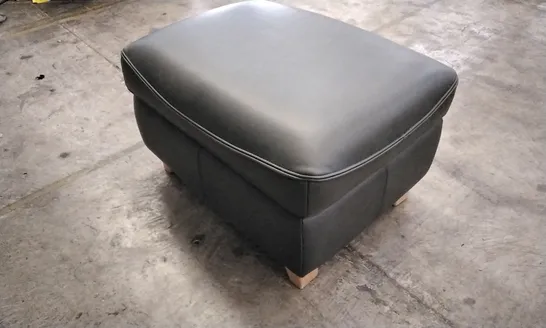 QUALITY BRITISH DESIGNED & MANUFACTURED G PLAN JACKSON STORAGE FOOTSTOOL CAMBRIDGE PETROL BLUE LEATHER