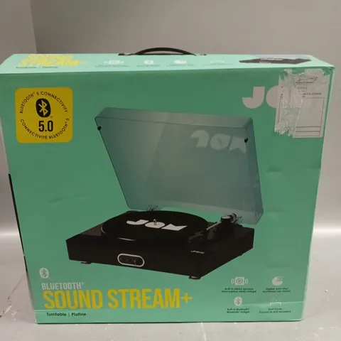 2 X BOXED JAM SOUND STREAM+ BLUETOOTH ENABLED TURNTABLES IN BLACK	