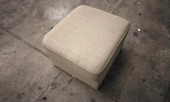 QUALITY DESIGNER BEIGE FABRIC STORAGE FOOTSTOOL