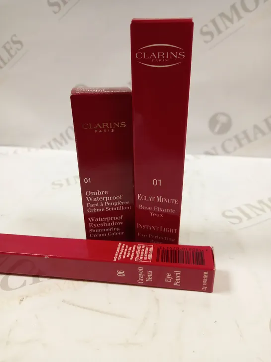 LOT OF APROX 10 ASSORTED CLARINS PARIS EYE CARE/MAKE UP PRODCUTS