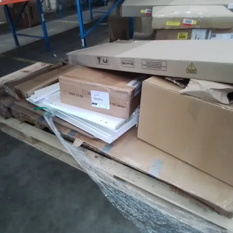 PALLET OF ASSORTED FLAT PACK FURNITURE PARTS