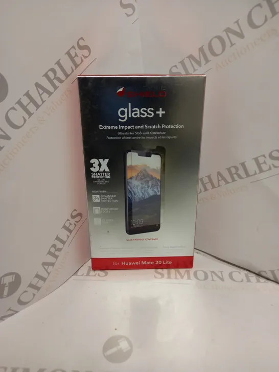 APPROXIMATELY 40 BRAND NEW BOXED AND SEALED INVISIBLE SHIELD GLASS + EXTREME IMPACT AND SCRATCH PROTECTION FOR HUAWEI MATE 20 LITE WITH ADVANCED SHATTER PROTECTION AND REINFORCED EDGES