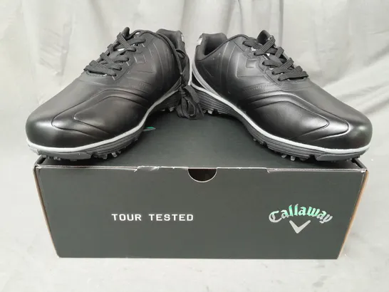 BOXED PAIR OF CALLAWAY CHEV MAX SHOES IN BLACK UK SIZE 8