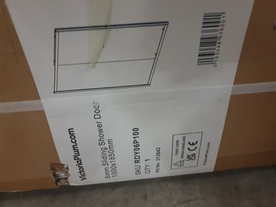 BOXED GRADE 1 VICTORIA PLUMBING 6MM SIDE PANEL 1000X1850