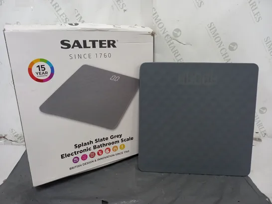 BOXED SLATER SPLASH SLATE GREY ELECTRONIC BATHROOM SCALE