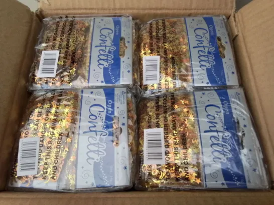 LOT OF 9 BOXES OF BRAND NEW METALLIC STARS AND SWIRL CONFETTI - 144 PIECES PER BOX / TOTAL 1296