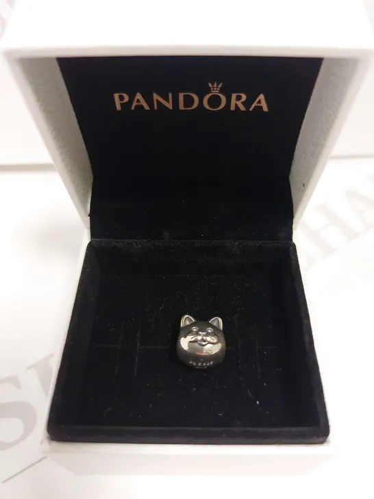 BOXED SILVER PANDORA CAT CHARM