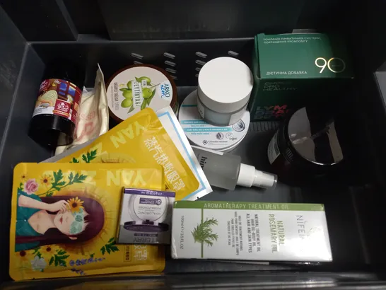 BOX OF APPROXIMATELY 20 COSMETIC ITEMS TO INCLUDE - NIVEA MEN MOISTURISER - DOVE SENSITIVE SOAP - EPIMAX CREAM - ETC 