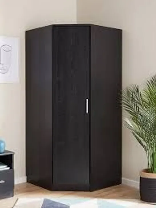 BOXED PANAMA CORNER WARDROBE - BLACK (3 BOXES)