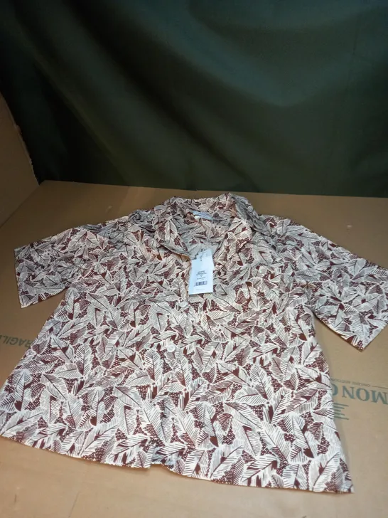 SKETCHED LEAF ORGANIC COTTON SHIRT SIZE 8