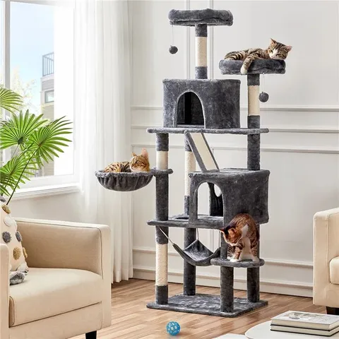 BOXED 181.5CM HEIGHT DONELSON CAT TREE - DARK GREY (1 BOX)