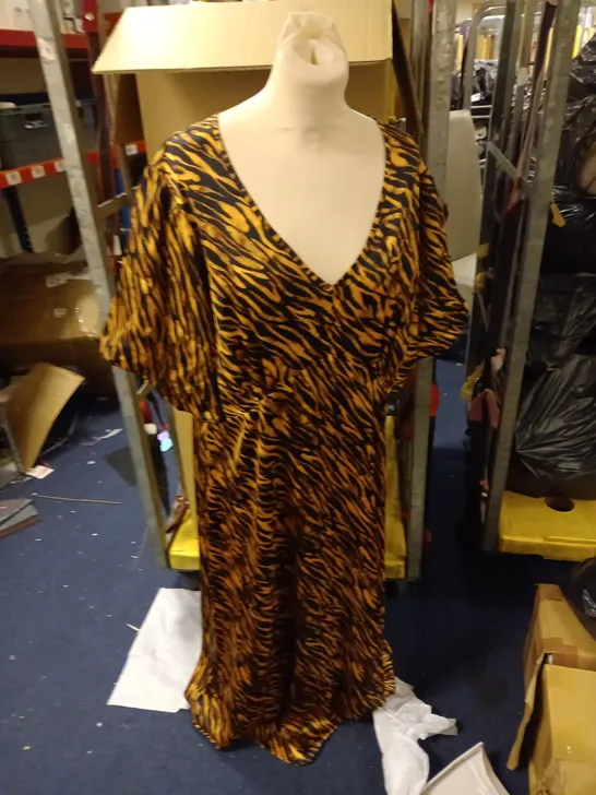 TIGER PRINT SILK DRESS