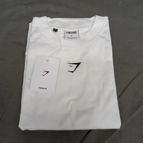 GYMSHARK WHITE FRACTION OVERSIZED T-SHIRT - SMALL