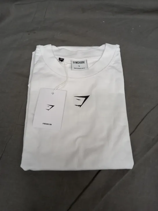 GYMSHARK WHITE FRACTION OVERSIZED T-SHIRT - SMALL