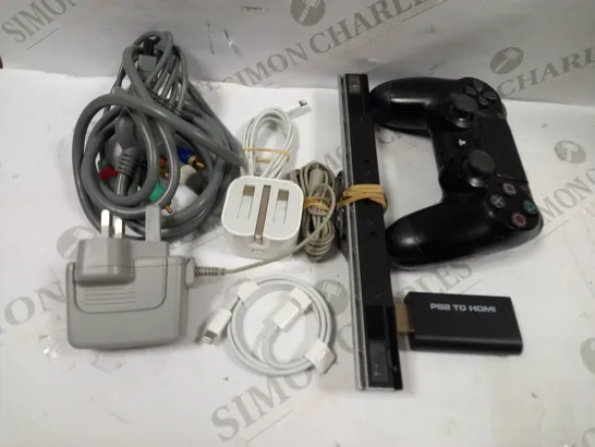 BOX OF APPROXIMATELY 5 ASSORTED ELECTRICAL ITEMS TO INCLUDE NINTENDO POWER SUPPLY, SONY PLAYSTATION 4 CONTROLLER, ETC